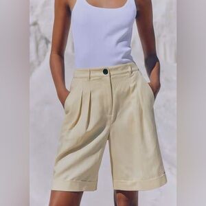 ME+EM Linen-Blend Tailored Bermuda Short size 4